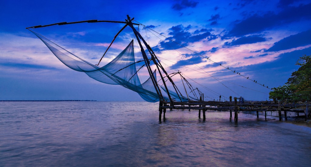 Traditional chinese fishing net at Fort Cochin, India copy